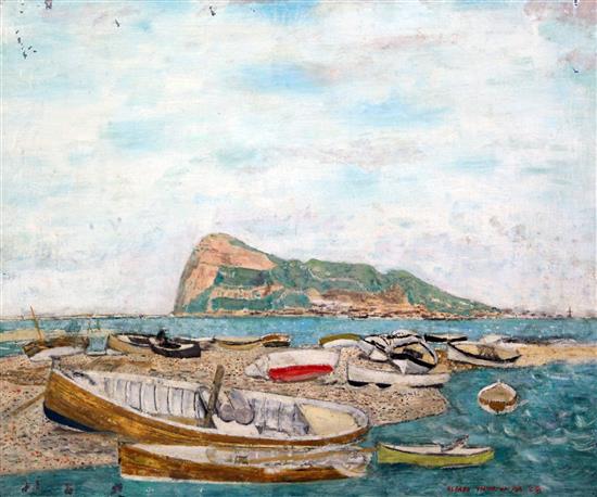 Alfred Reginald Thomson RA (1894-1979) View of Gibraltar 19.75 x 24in., unframed